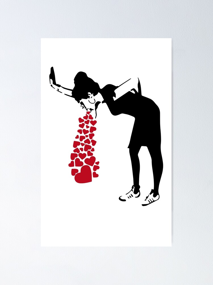 Frau Kotzt Herzen Poster Von Niceshirts01 Redbubble