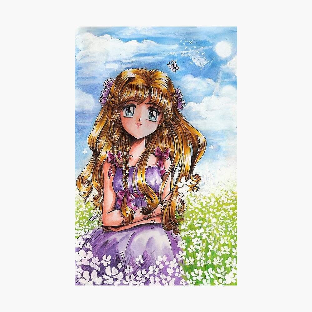 anime girl around flowers on the field poster by eosofdawn redbubble anime girl around flowers on the field poster by eosofdawn redbubble