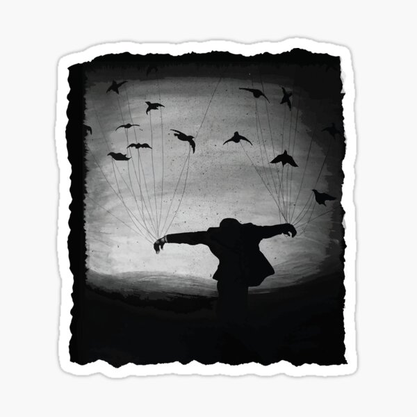 Item preview, Man In flight with ravens designed and sold by jesseladret.