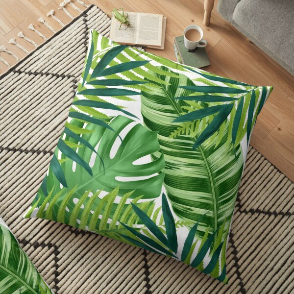 Tropical leaves III Floor Pillow