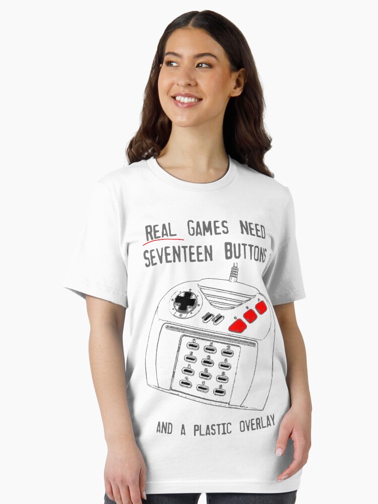 Thumbnail 2 of 7, Essential T-Shirt, REAL Games Need 17 Buttons designed and sold by Shinto314.