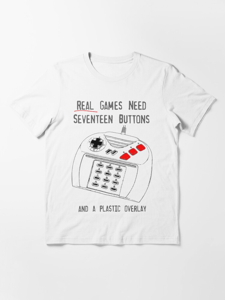 Thumbnail 3 of 7, Essential T-Shirt, REAL Games Need 17 Buttons designed and sold by Shinto314.