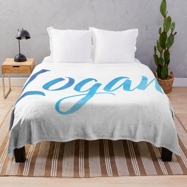 Item preview, Logan blue watercolor boy's name designed and sold by ComicKitsch.