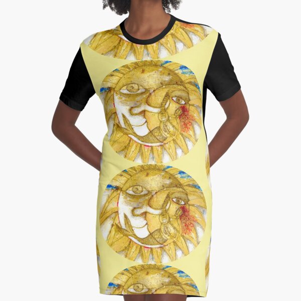 The Golden Sun Graphic T-Shirt Dress