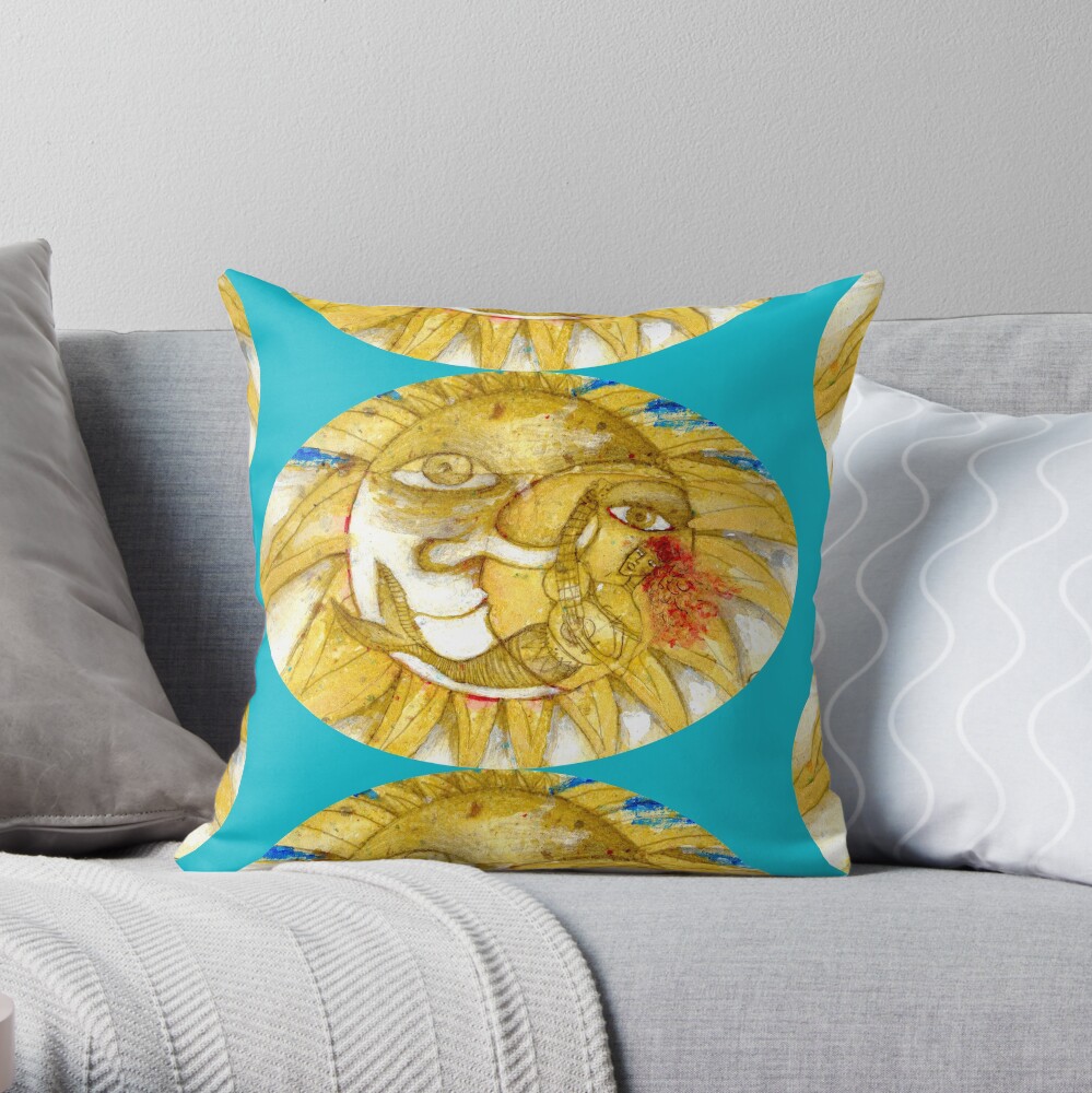 The Golden Sun Throw Pillow