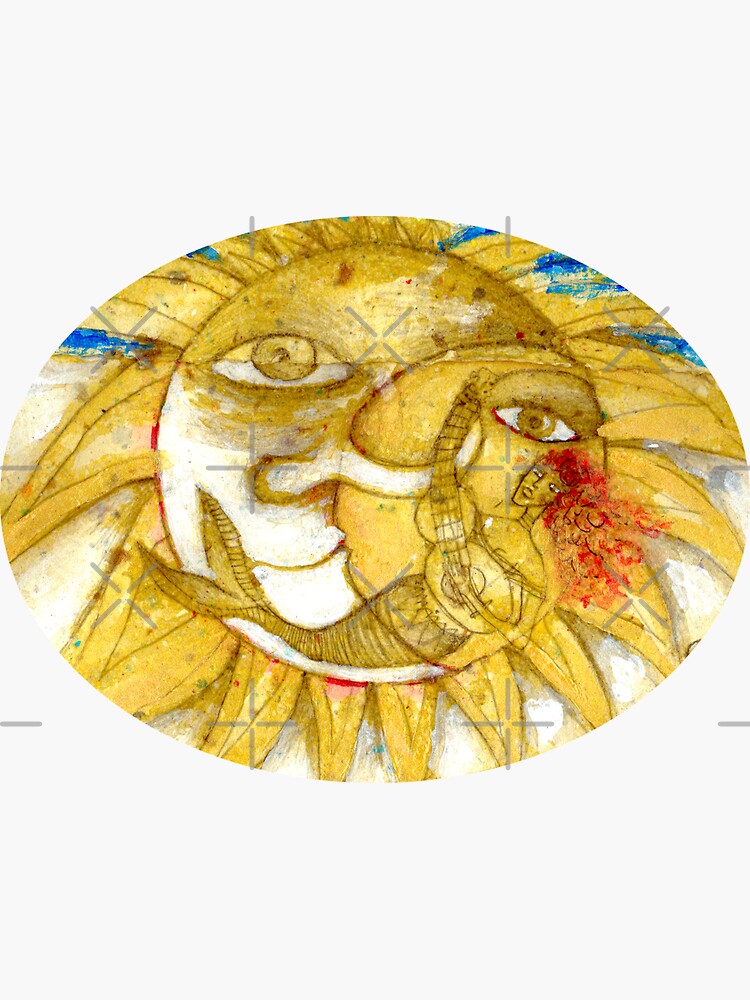 Thumbnail 3 of 3, Sticker, The Golden Sun designed and sold by Arema Arega.