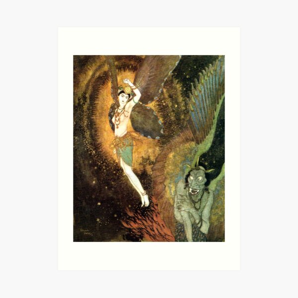 Dahnash and Meymooneh - Princess Badoura - Arabian Nights - Edmund Dulac Art Print