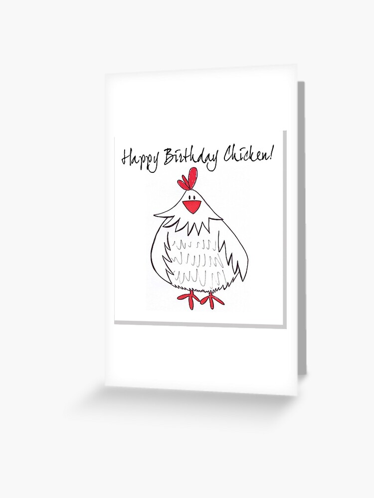 Carte De Vœux Poulet Joyeux Anniversaire Md003 Par Mcgrath Designs Redbubble