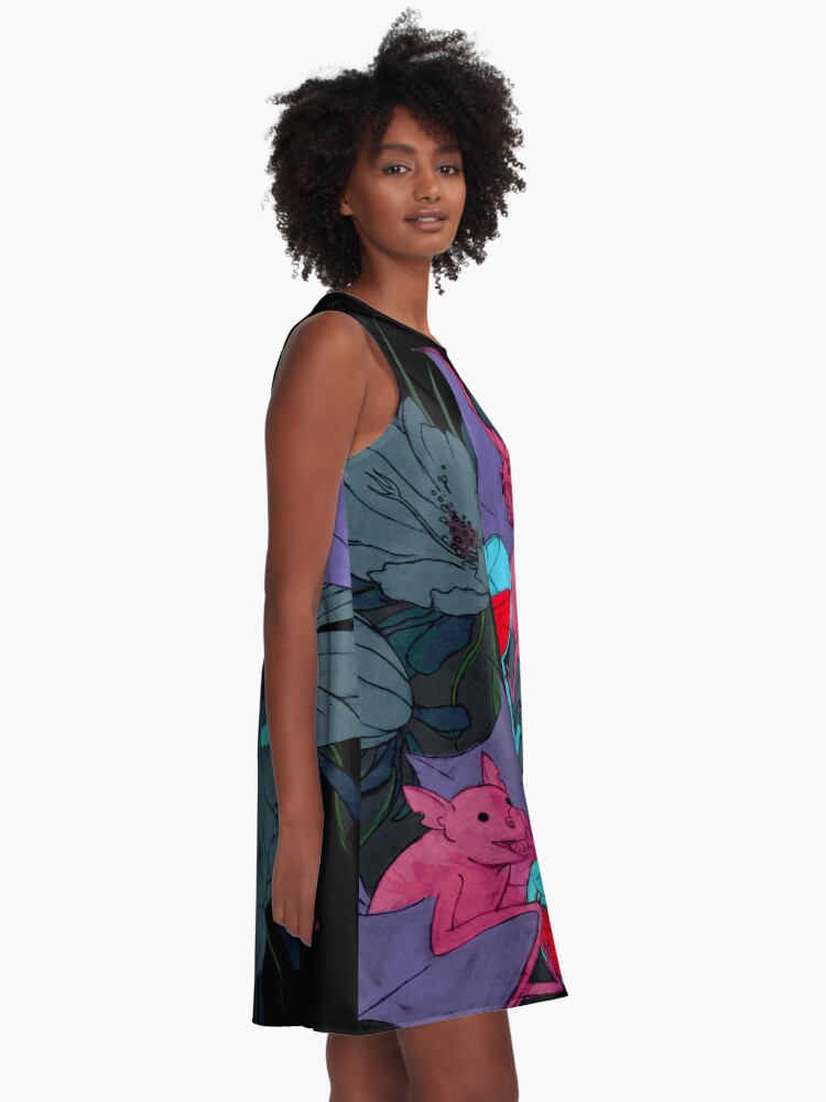 Alternate view of party bats A-Line Dress