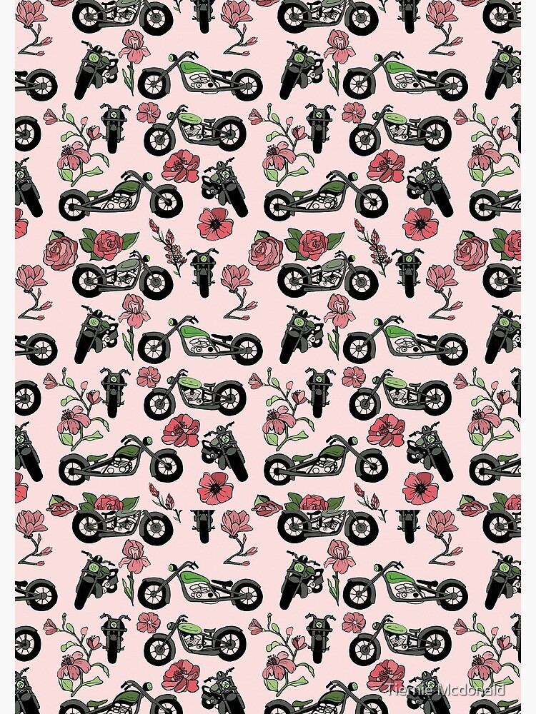 "Motorcycle pattern " Spiral Notebook for Sale by Tierniemcdonald