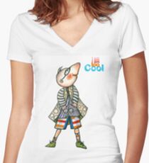 Fashion Digger - I am too Cool Women's Fitted V-Neck T-Shirt