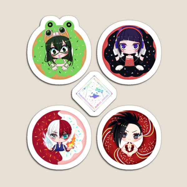 BNHA Froppy & Earphone Jack & Shoto & Creati Donuts Magnet