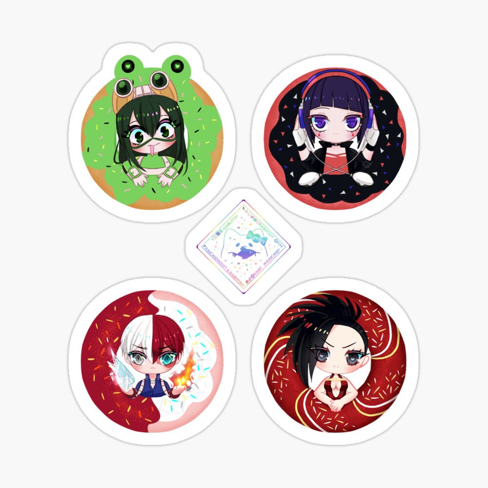 BNHA Froppy & Earphone Jack & Shoto & Creati Donuts Sticker