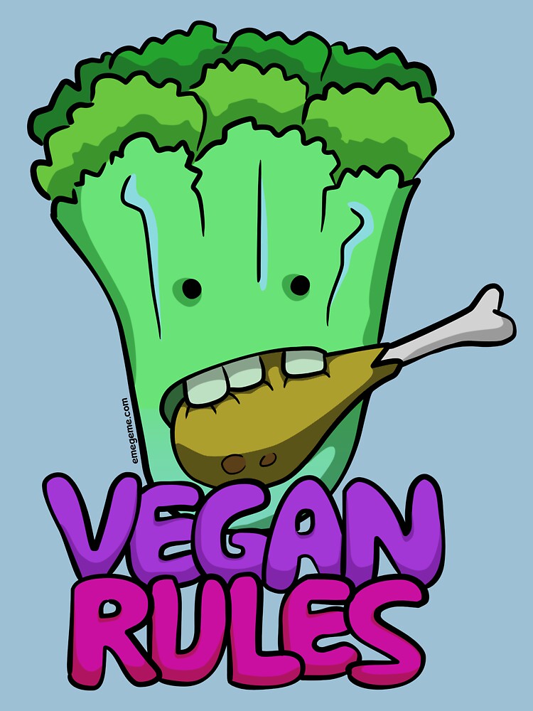 Thumbnail 3 of 3, Fitted T-Shirt, Vegan Rules designed and sold by raysan.