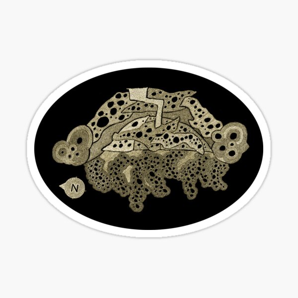 Carrickalinga Map 2 Gold Lace Sticker