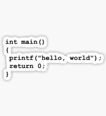 Hello World C Sticker