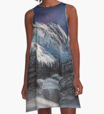 Vestido acampanado Bob Ross inspiró la pintura del paisaje nocturno