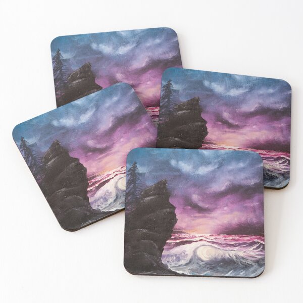 Bob Ross Coasters Happy Trees Happy Clouds Coaster Set Bob Ross