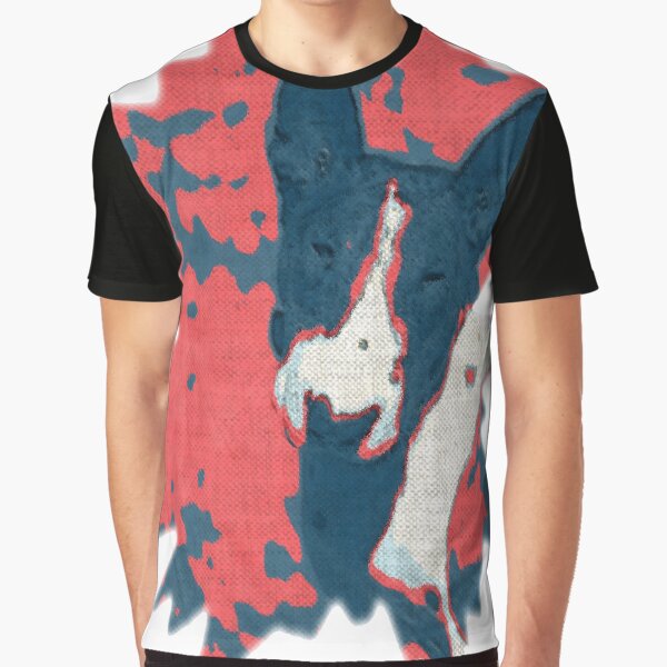 Vista previa del artículo con la obra «Splash rojo y azul - Bull Terrier», diseñado y vendido por BulliesRule.