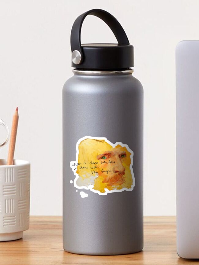 Aperçu 1 sur 3. Sticker avec l'œuvre Art de Van Gogh avec citation créée et vendue par w3uu.