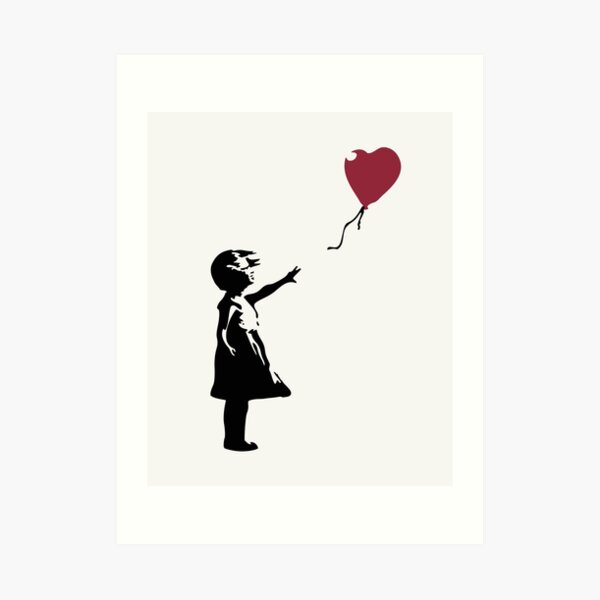 Girl With Red Balloon, Banksy, Streetart Street Art, Grafitti, Artwork, Design For Men, Women, Kids Art Print