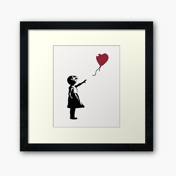 Girl With Red Balloon, Banksy, Streetart Street Art, Grafitti, Artwork, Design For Men, Women, Kids Framed Art Print