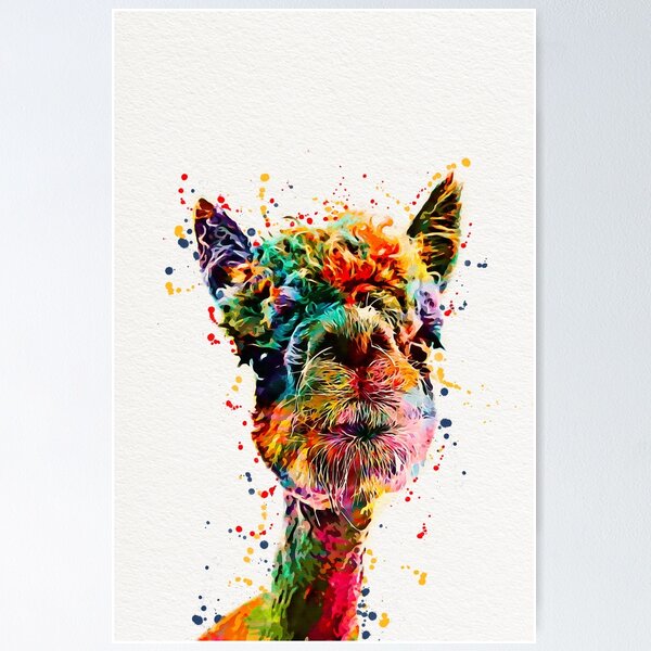 Artikel-Vorschau von Lama-Aquarell-Kunst-Arbeit Alpaka, designt und verkauft von mugdesignstudio.