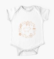 Happy New Year 2019 card. New Year symbol in Japan One Piece - Short Sleeve
