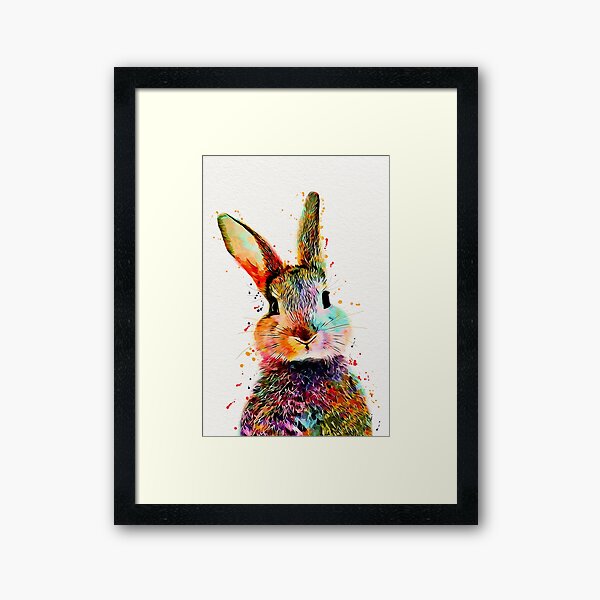 Rabbit Watercolor Art Work Framed Art Print