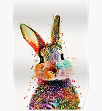 Kaninchen-Aquarell-Kunst-Arbeit Poster