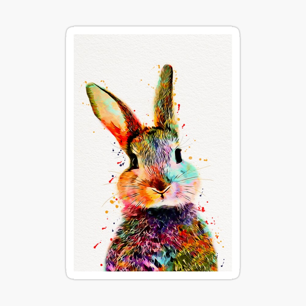 Watercolour Bunny Personalised Greeting Card Forest Animals All Occasions Birthd 