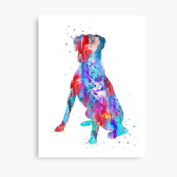 Boxer, Boxer print, boxer dog, boxer sitting, watercolor boxer Canvas Print