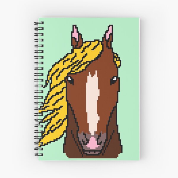 Item preview, Brown horse head with yellow hair, pixel style designed and sold by daniellegeelen.