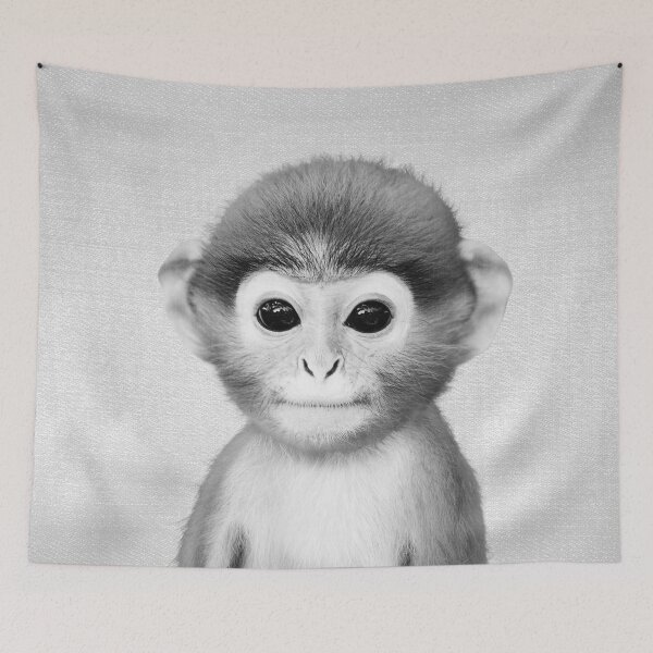 Aperçu de l'œuvre Singe Bébé - Noir & Blanc créée et vendue par galdesign.