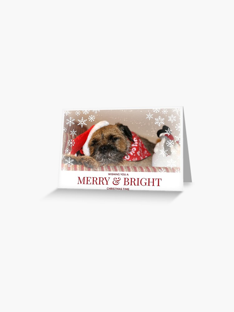 Merry and Bright Pup Christmas Card