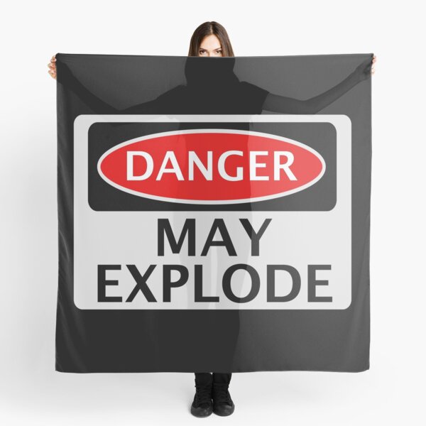 Item preview, DANGER MAY EXPLODE FAKE FUNNY SAFETY SIGN SIGNAGE designed and sold by DangerSigns.
