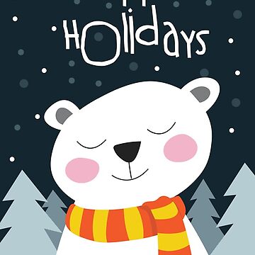 Artwork thumbnail, Cute Bear Holiday Christmas Card by jordisabate