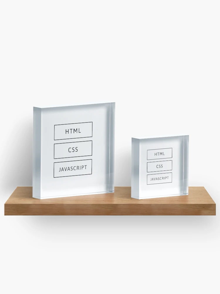 Thumbnail 3 von 5, Acrylblock, HTML-, CSS- und JavaScript-Entwickler (invertiert) designt und verkauft von developer-gifts.
