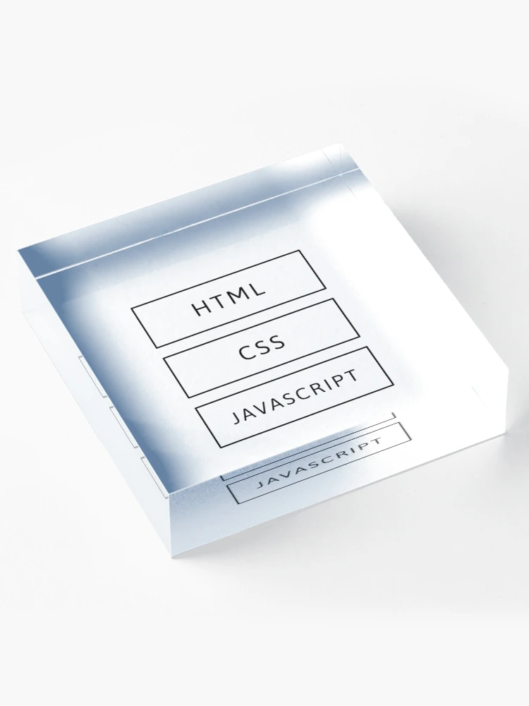 Thumbnail 4 von 5, Acrylblock, HTML-, CSS- und JavaScript-Entwickler (invertiert) designt und verkauft von developer-gifts.