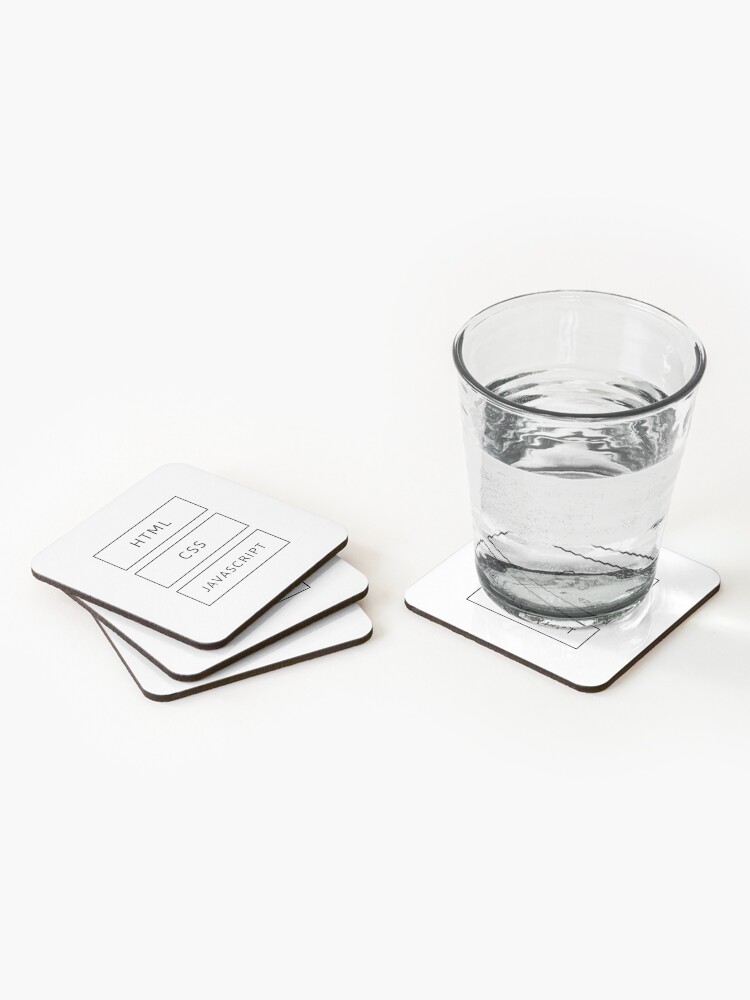 Coasters (Set of 4), HTML, CSS & JavaScript Developer (Inverted) designed and sold by developer-gifts