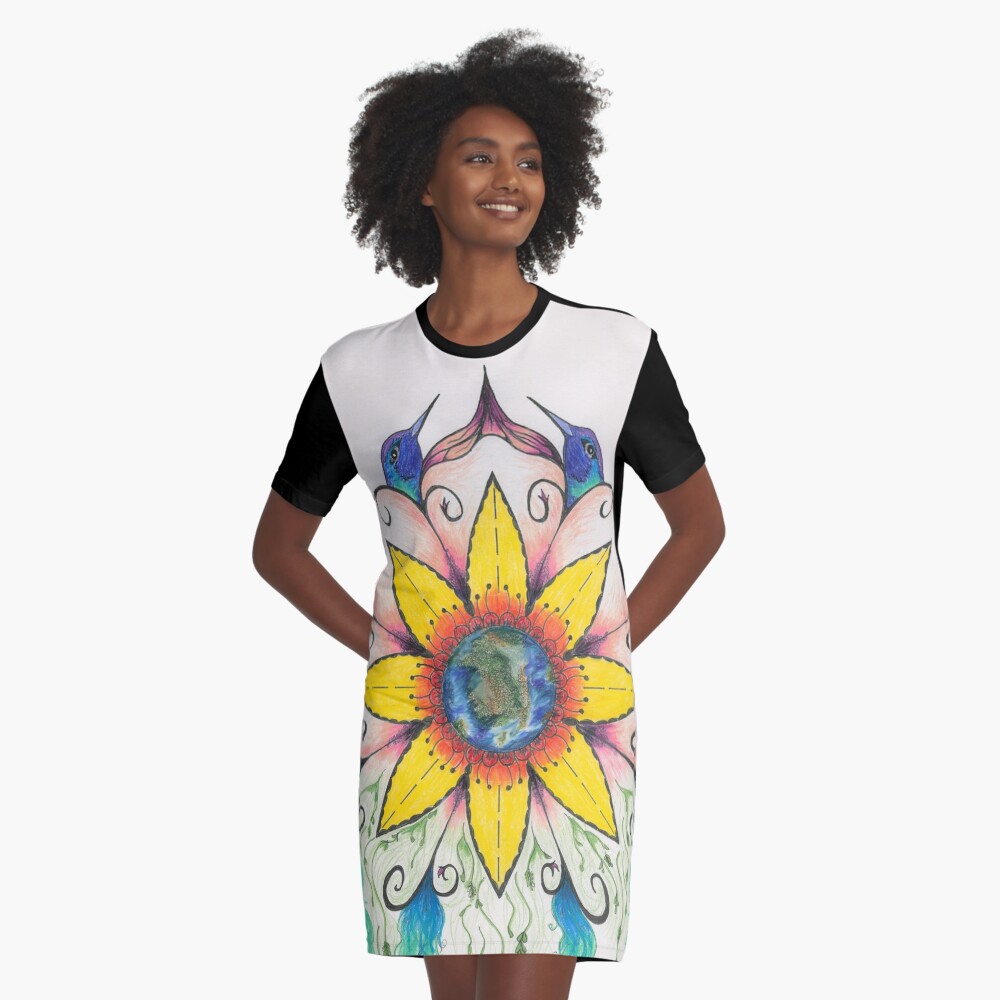 Symphony of Summer Graphic T-Shirt Dress