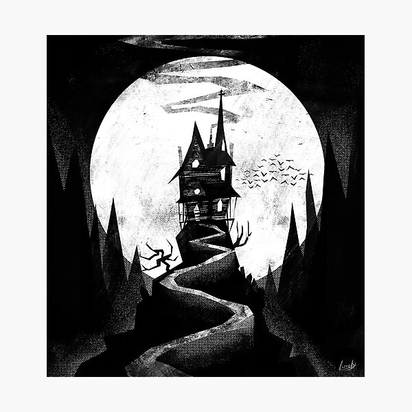 Spooky haunted house - Halloween Photographic Print