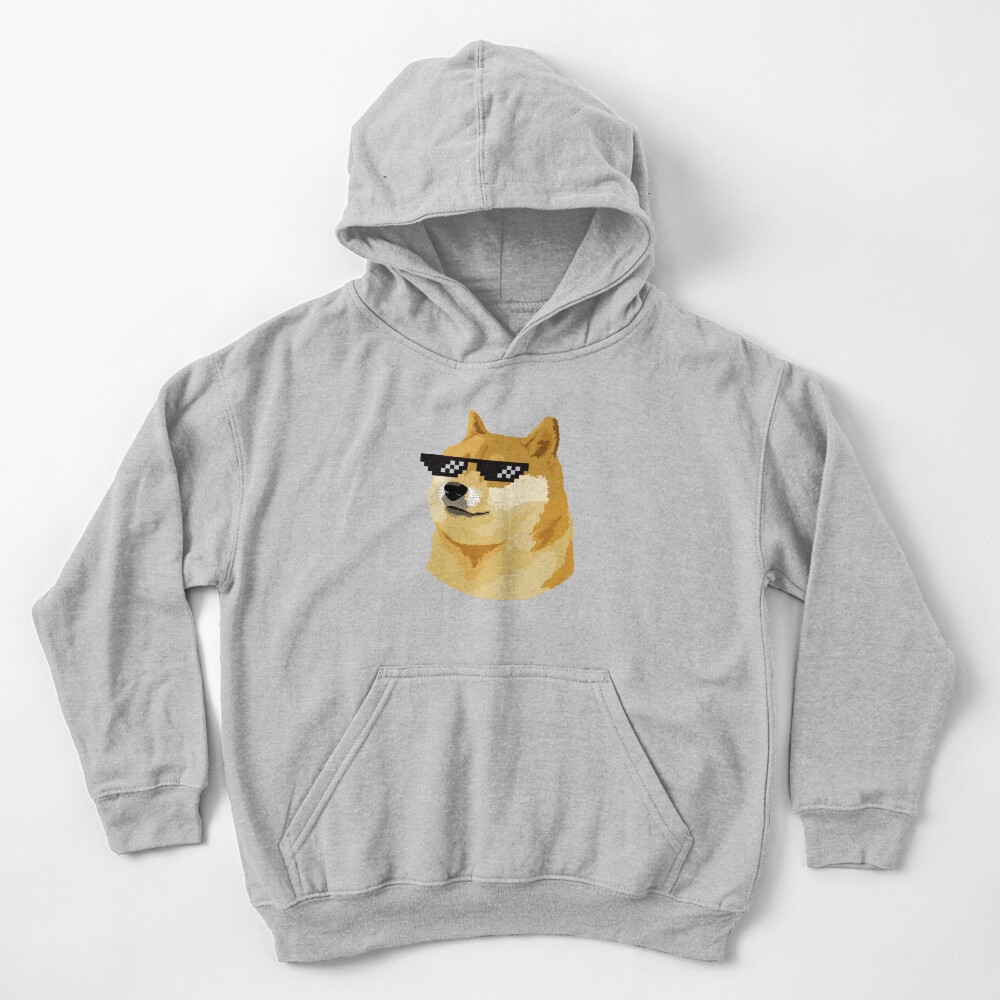 Doge Thug Life with sunglasses meme dog style Kekistan Shiba Inu #DogRight doggo Kids Pullover Hoodie