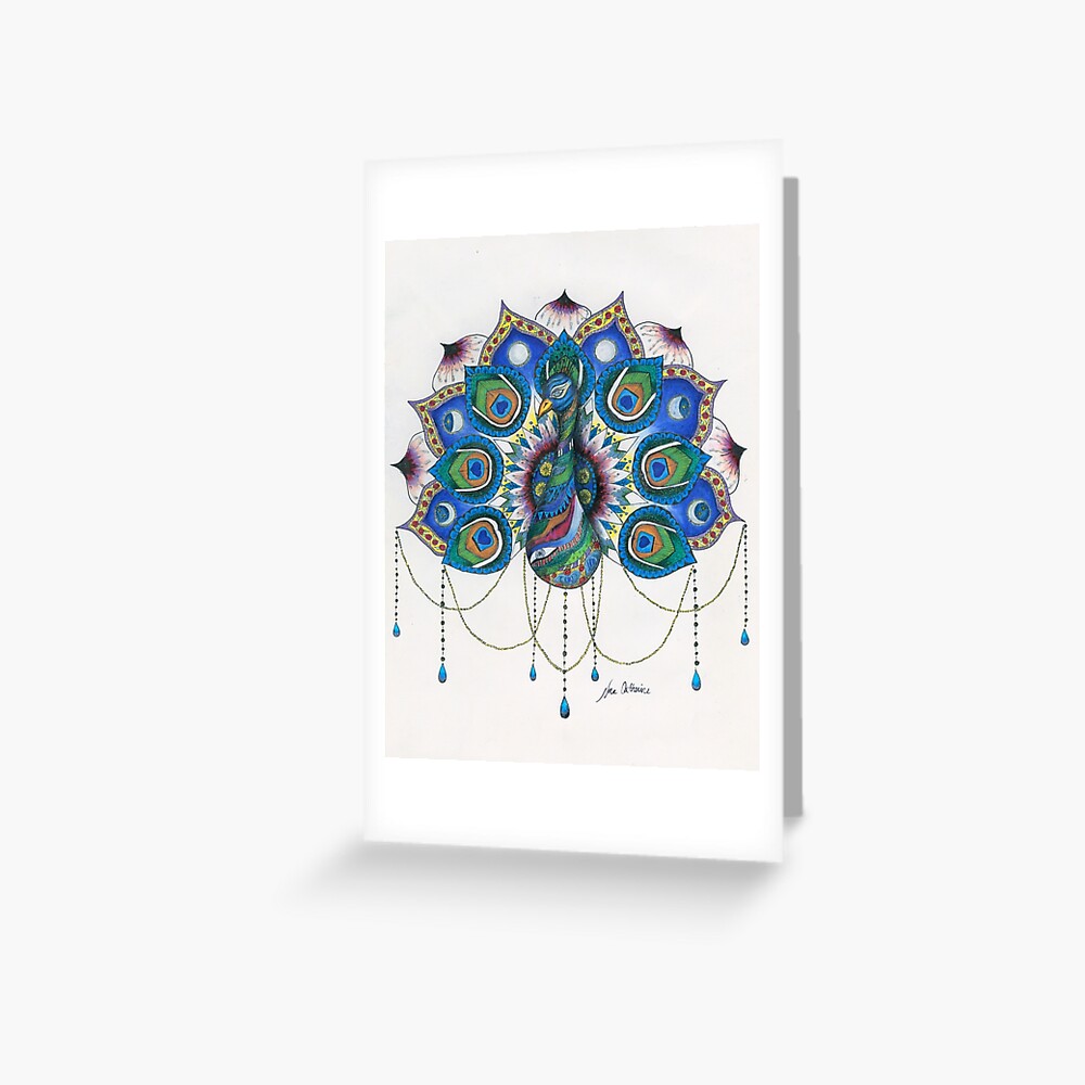 Peacock Mandala Greeting Card