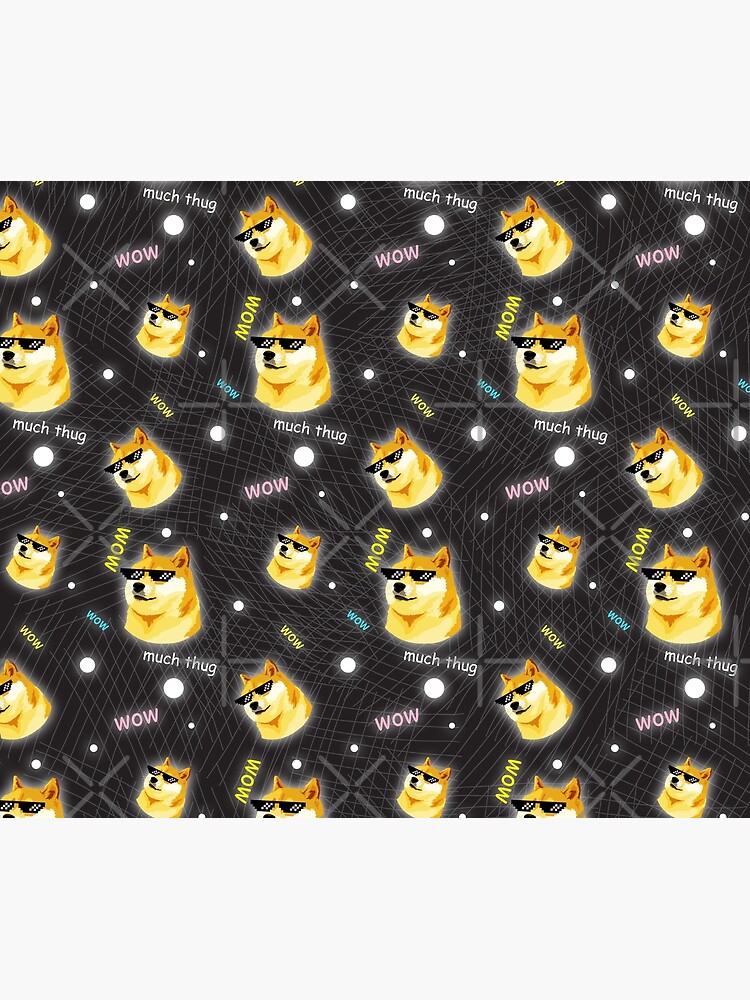 Discover Doge WOW Such Thug Pattern Shiba Inu Doggo Meme Duvet Cover