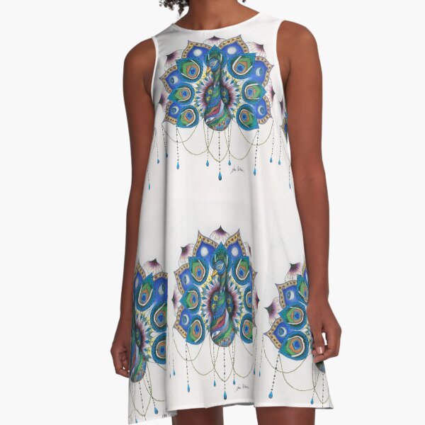 Peacock Mandala A-Line Dress