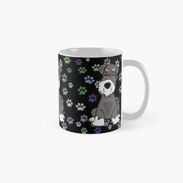 Niedlicher Zwergschnauzer-Hund und Tatze druckt Kunst Tasse (Standard)