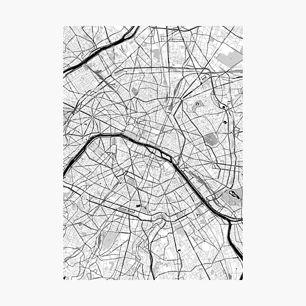 Paris OpenStreetMap Poster Photographic Print