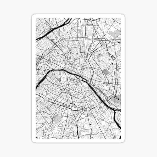 Paris OpenStreetMap Poster Sticker