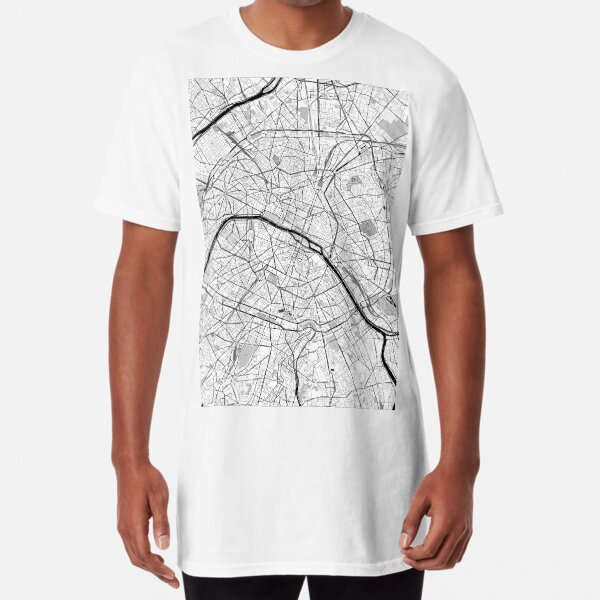 Paris OpenStreetMap Poster Long T-Shirt